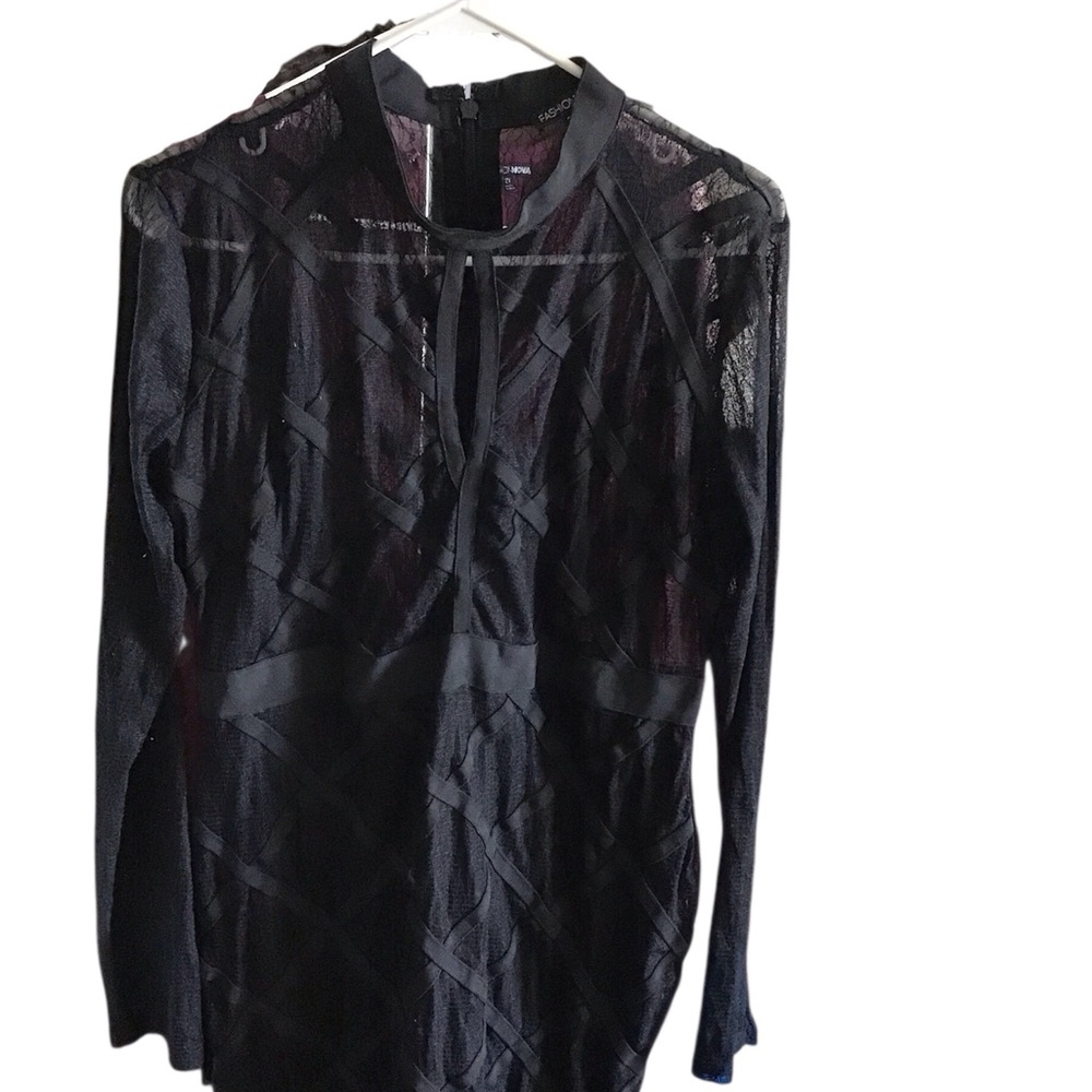 Elegant Black Sheer Long Sleeve Top
